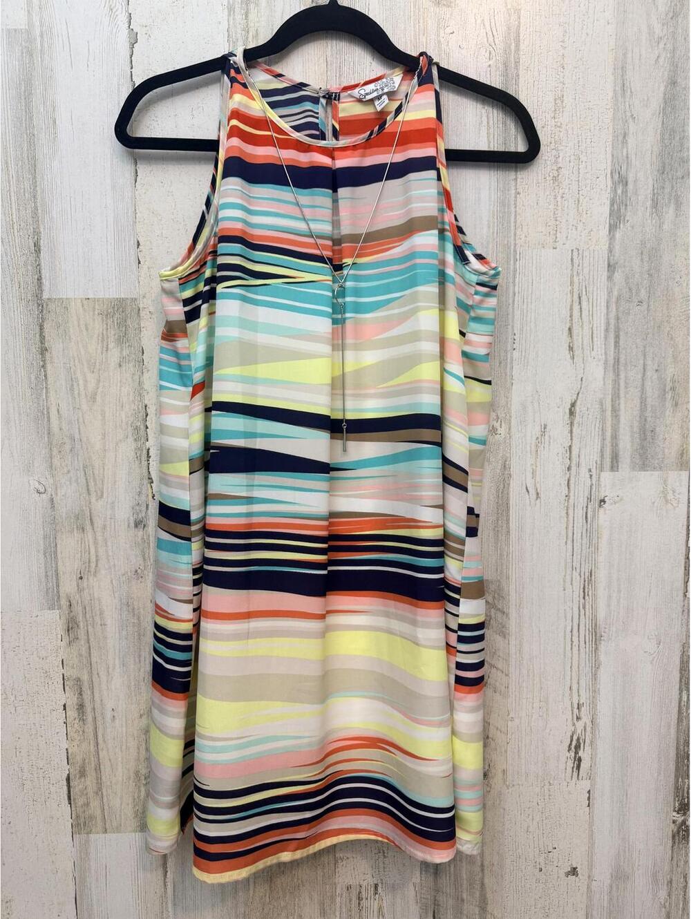 Speechless Women's Medium  Multicolor Stripe Sleeveless Dress